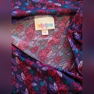 LuLaRoe 2x maxi skirt purple and red floral print